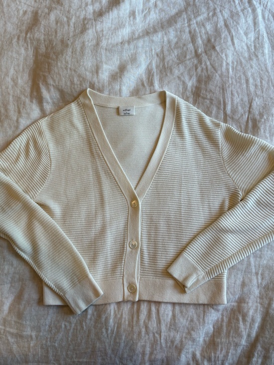 Wilfred Sweaters - Wilfred Ivory Textured Knit Cardigan